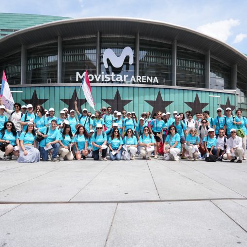 Grupo de la UCAV que partició en el acto con el Papa (Autor: Marcos Nogales)